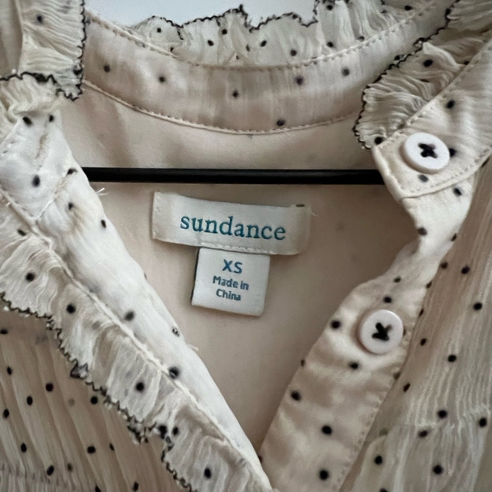 Sundance Cream Polka Dot Ruffle Blouse - Picture 5 of 5